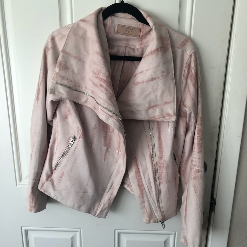 Blank NYC pink tie dye zip up moto jacket